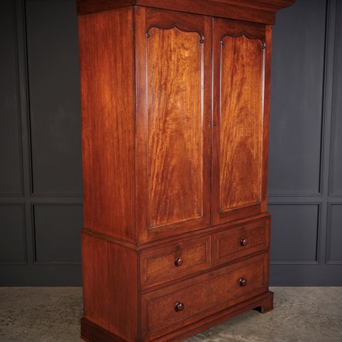 Antique Mahogany Gentlemans Wardrobe