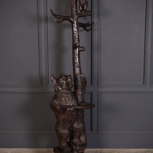 Black Forest Bear Carved Tree Hall Stand