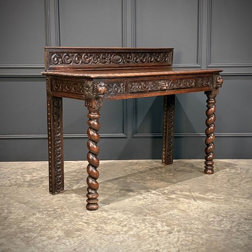 Carved Oak Side Table