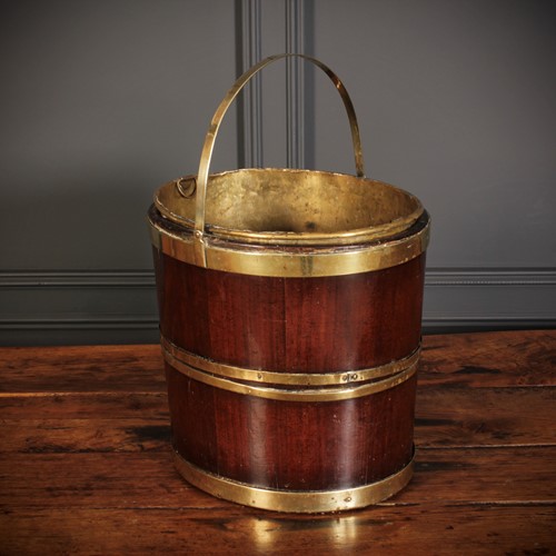 George III Mahogany & Brass Peat Bucket