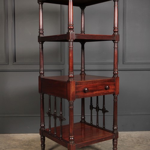 19Th Century Slim 4 Tier Mahogany Whatnot