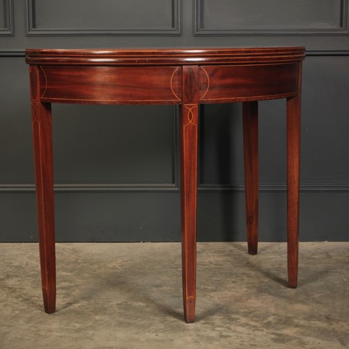 Regency Mahogany Demi Lune Inlaid Tea Table