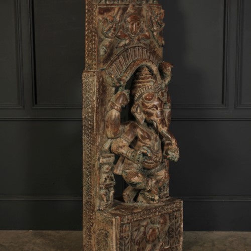 Large Decorative Indian Stained Hardwood Carving