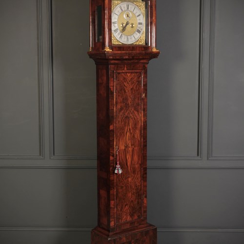 Queen Anne Walnut Longcase Grandfather Clock