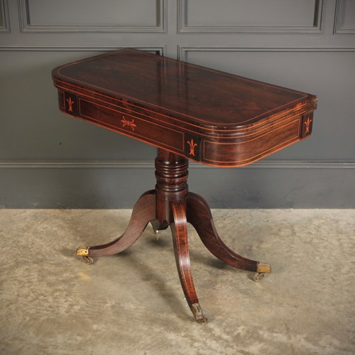 Regency Mahogany Inlaid Card Table