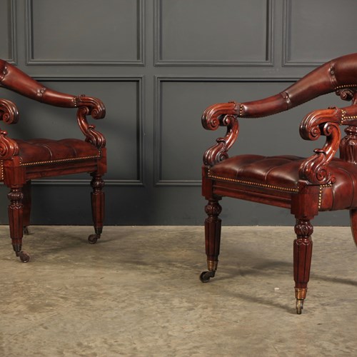 Pair Of William IV Rosewood Desk Chairs