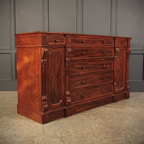 19Th Century Flame Mahogany Secrétaire Sideboard