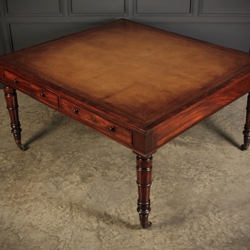 Large George IV Mahogany & Leather Partners Writing Table