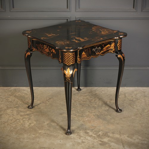 Black Lacquered Chinoiserie Occasional Table