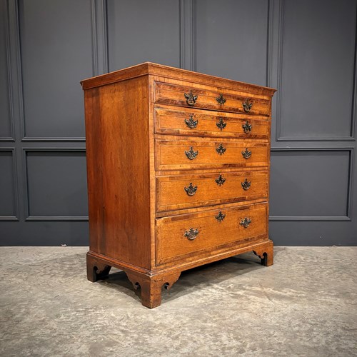 George III Inlaid Oak Chest Of Drawers