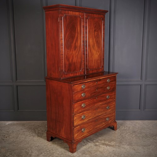 George III Mahogany Secretaire Cabinet