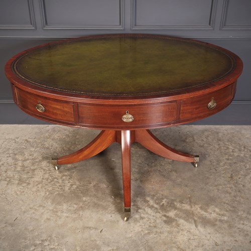 Georgian Mahogany Oval Drum Table