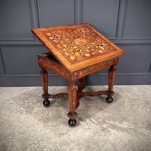 Rare 18Th Century Dutch Marquetry Inlaid Architects Table