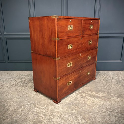 Victorian Mahogany Military Campaign Chest By Ross & Co.