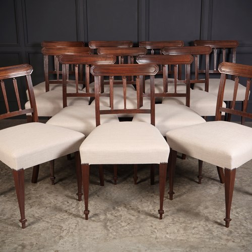 Set Of Twelve Georgian Mahogany Dining Chairs