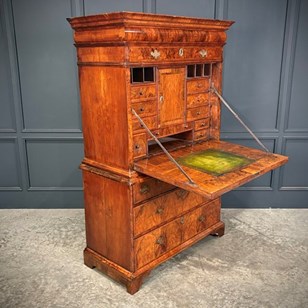 Queen Anne Walnut Secretaire Chest ...