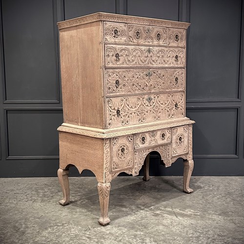18Th Century Bleached Oak Chest On Stand