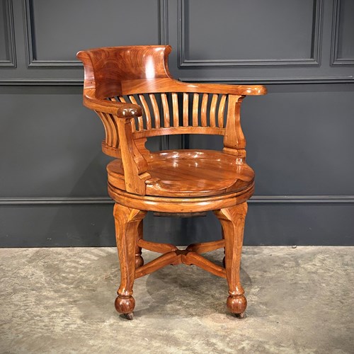 Solid Walnut Swivel Desk Chair