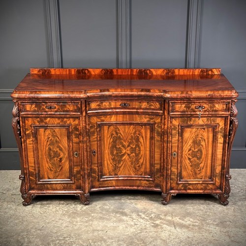 Flame Mahogany Biedermeier Sideboard