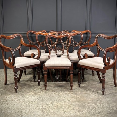 Set Of Eight Rosewood Dining Chairs