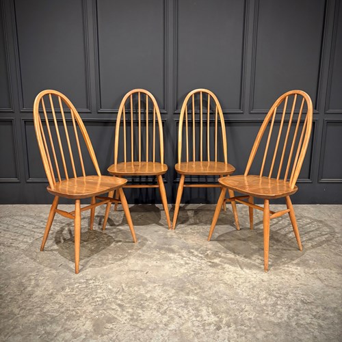 Set Of Four Ercol Quaker Dining Chairs