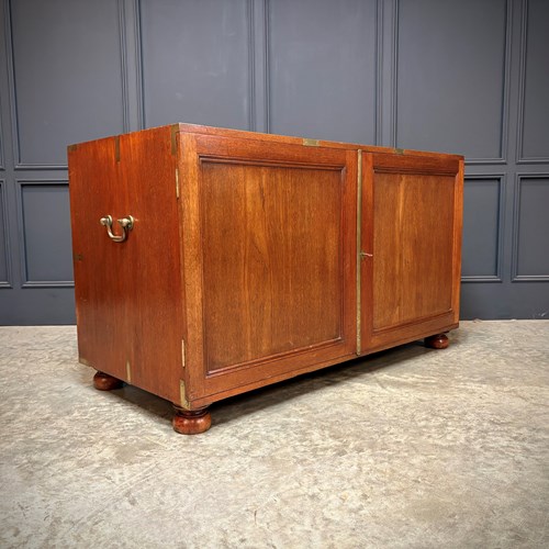 Rare Victorian Teak Campaign Side Cabinet 