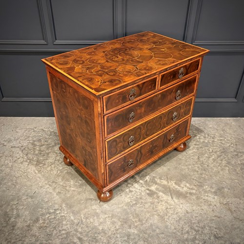 William & Mary Walnut Oyster Chest