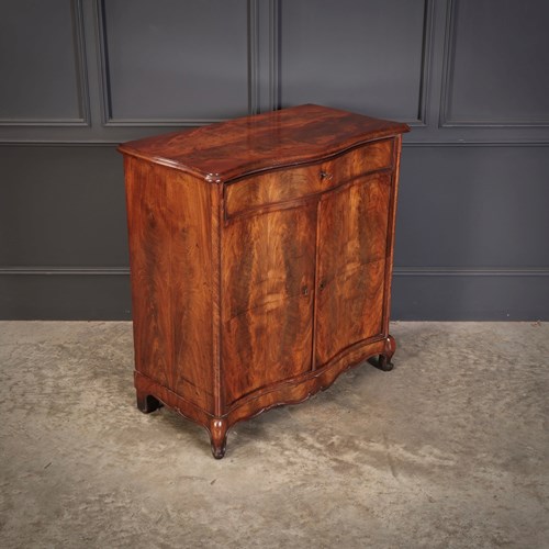 Flame Mahogany Serpentine Side Cabinet