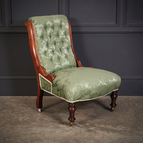 Victorian Walnut Slipper Chair