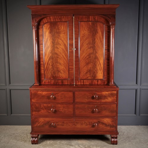Scottish Mahogany Linen Press