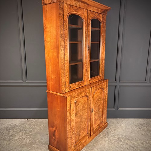 Victorian Walnut Glazed Bookcase 