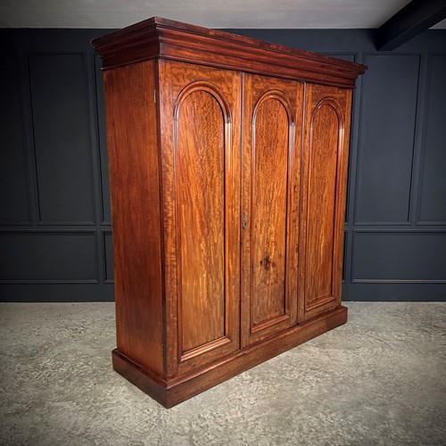 Victorian Mahogany Triple Wardrobe
