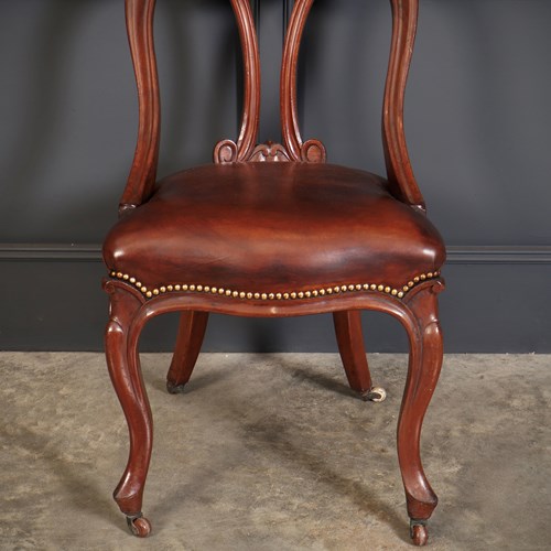 Mahogany & Leather Library Desk Chair