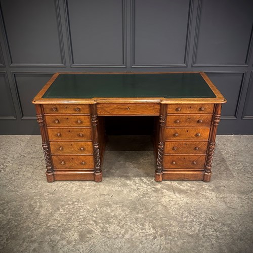 Victorian Figured Walnut Desk 