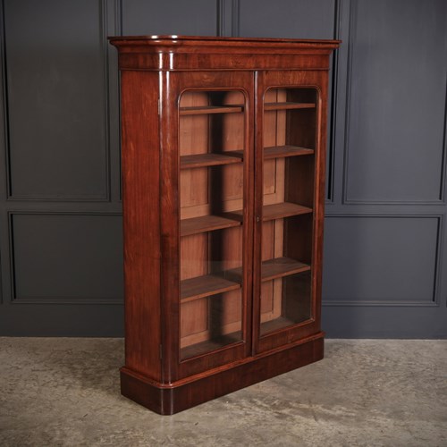 Large Victorian Mahogany Glazed Bookcase