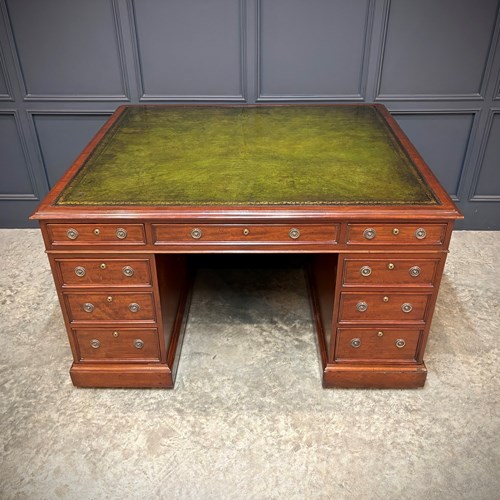 Large Victorian Mahogany Partners Desk 