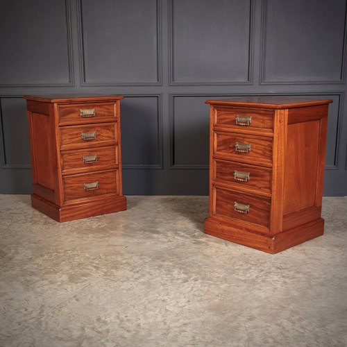 Pair Of Large Victorian Mahogany Bedside Chests