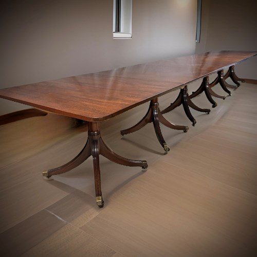 Mahogany 6 Pillar Extending Dining Table (18Ft6)