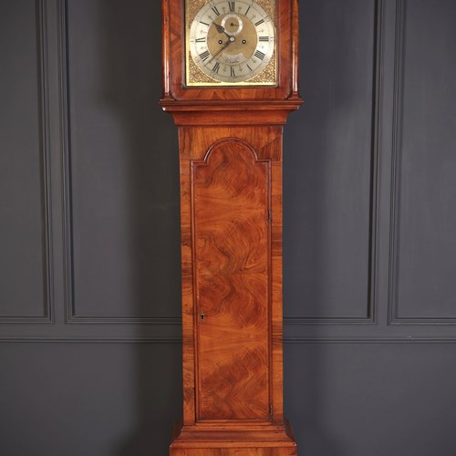 Queen Anne Walnut 8 Day Grandfather Clock