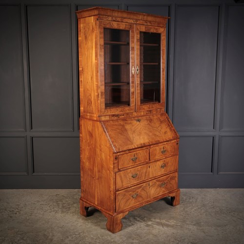 18Th Century Queen Anne Walnut Bureau Bookcase