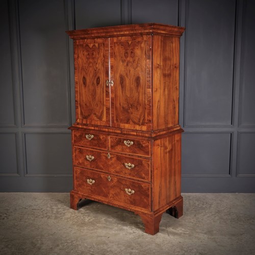 Queen Anne Walnut Cabinet On Chest