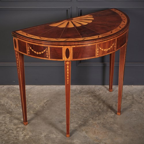Rare 18Th Century Marquetry Inlaid Tea Table