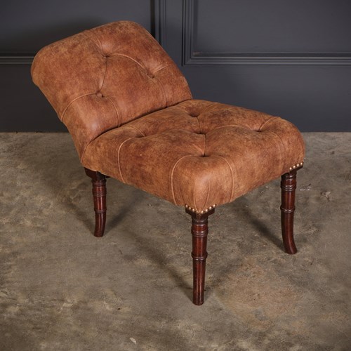 Regency Mahogany & Leather Footstool 