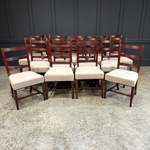 Set Of Eighteen Georgian Mahogany Dining Chairs