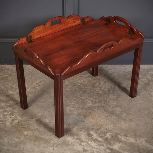 Victorian Mahogany Folding Butlers Tray On Stand