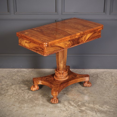 William IV Olive Wood Card Table