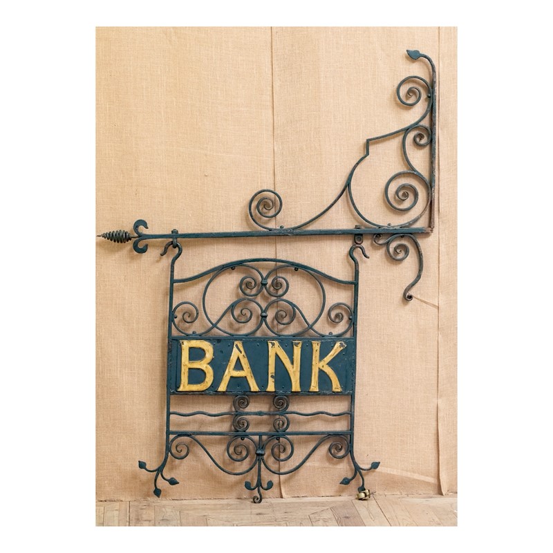 19th Century Wrought Iron Bank Trade Sign-luke-arnold-antiques-image-2-main-637907139869395901.JPG