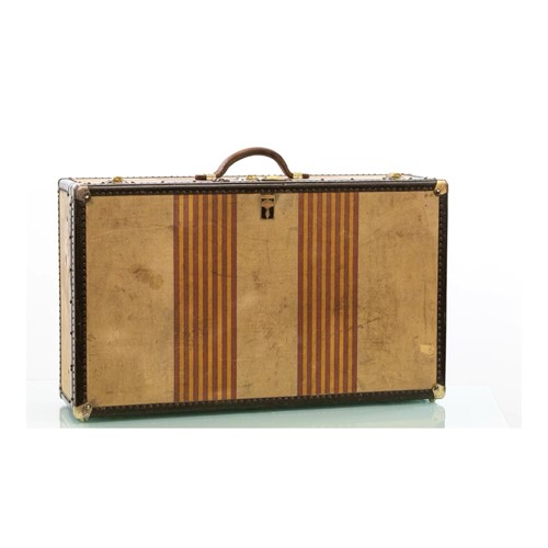 Vintage Striped Canvas Suitcase