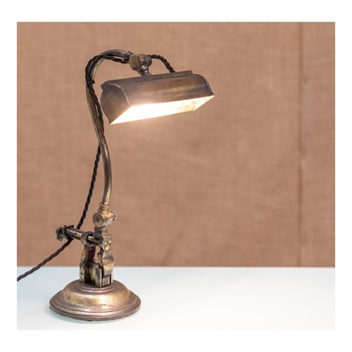 Gilt Brass Desk Library Lamp
