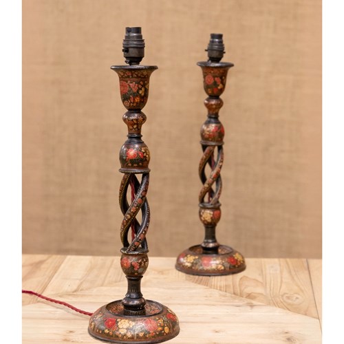 Pair Of Kashmiri Table Lamps